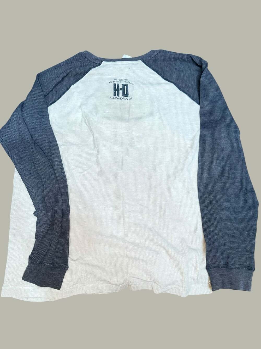 Harley-Davidson Willie G Skull Raglan Waffle Knit Thermal Shirt 2XL